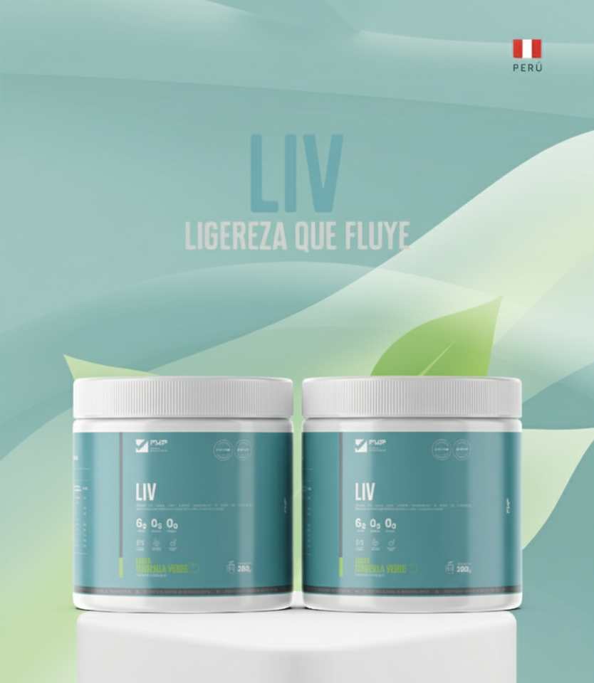🍃 LIV FWP: Fibras Solubles e Insoluble con Probióticos y Superfrutas | LIGEREZA QUE FLUYE - Sabor Manzana Verde - 280g (28 Días)